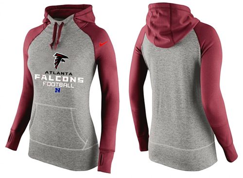 Women's Nike Atlanta Falcons Performance Hoodie Grey & Red_1 - Click Image to Close